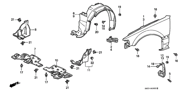 BODY / AIR CONDITIONING/FRONT FENDER for 1989 Honda CIVIC HATCHBACK #1