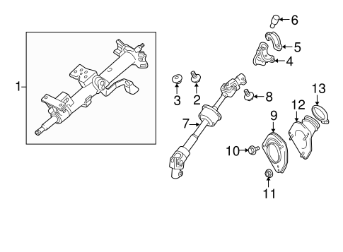 STEERING/STEERING COLUMN ASSEMBLY for 2004 Toyota Highlander #1