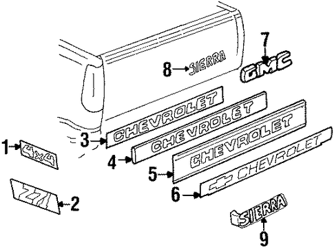 K3500 Pickup EXTERIOR TRIM - PICK UP BOX 3