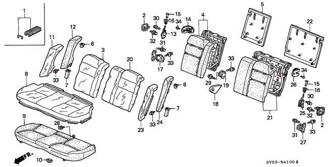 INTERIOR / BUMPER/REAR SEAT (1) for 1997 Honda ACCORD 5-DOOR #1
