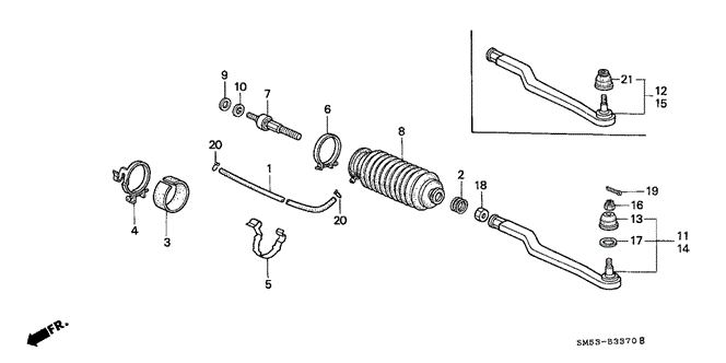 CHASSIS/TIE ROD for 1993 Honda ACCORD 5-DOOR #1