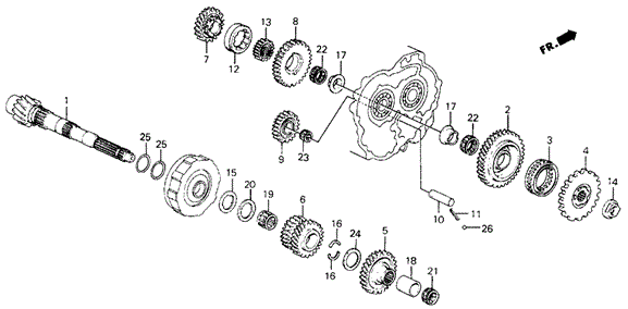 1989 Honda CIVIC SEDAN DX SHAFT, REVERSE IDLE GEAR - (23542PH0020) 1989 Honda CIVIC SEDAN DX SHAFT, REVERSE IDLE GEAR - (23542PH0020)