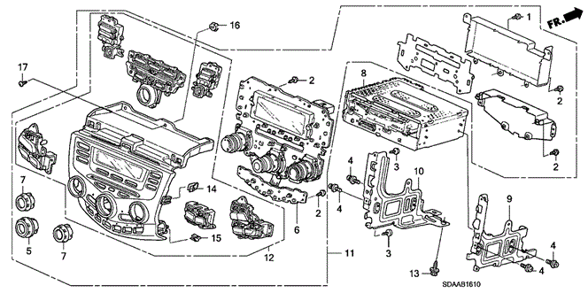 Electrical/Exhaust/Heater/Fuel/Center Module (Alpine) (Manual Air Conditioner) for 2007 Honda ACCORD SEDAN #1
