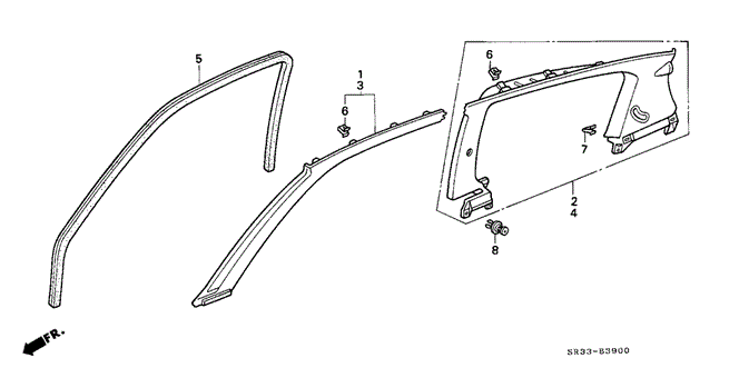 Interior/Bumper/Pillar Garnish for 1992 Honda CIVIC HATCHBACK #1
