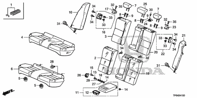 Rear Seat for 2011 Honda Accord Crosstour #0
