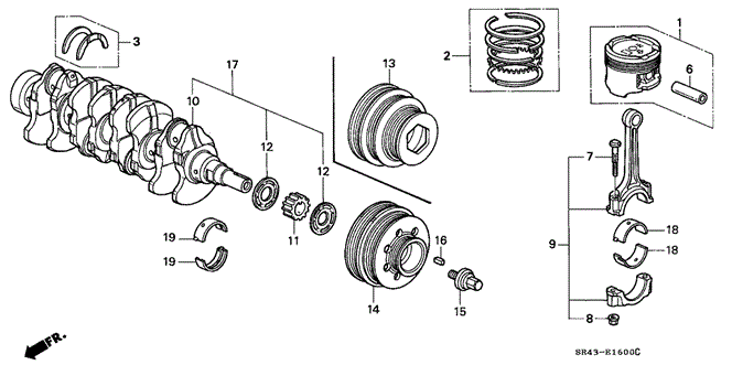 ENGINE/CRANKSHAFT - PISTON for 1993 Honda CIVIC SEDAN #1