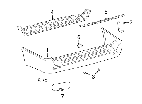 BODY/BUMPER & COMPONENTS - REAR for 1999 Toyota Land Cruiser #1