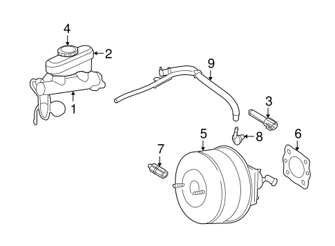 Mustang MASTER CYLINDER - COMPONENTS ON DASH PANEL