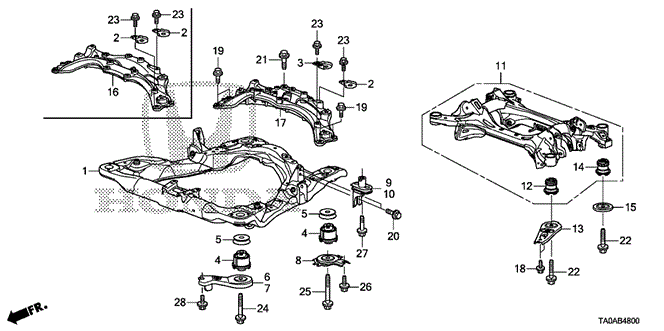 Body/Air Conditioning/Front Sub Frame - Rear Beam for 2012 Honda ACCORD SEDAN #1