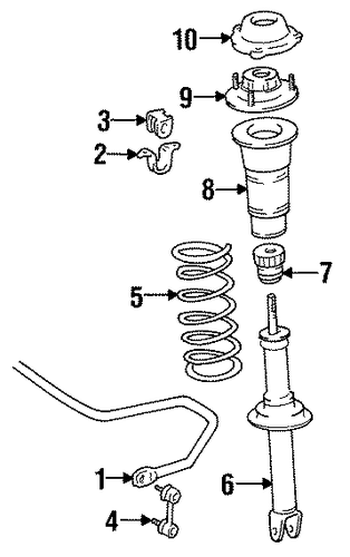 REAR SUSPENSION/STABILIZER BAR & COMPONENTS for 1998 Toyota Supra #1