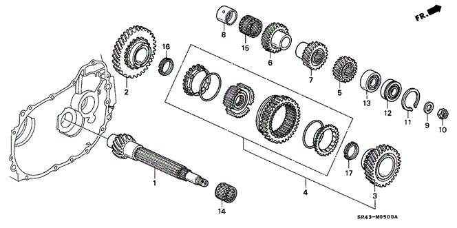 TRANSMISSION - MANUAL/MT COUNTERSHAFT for 1993 Honda CIVIC SEDAN #1