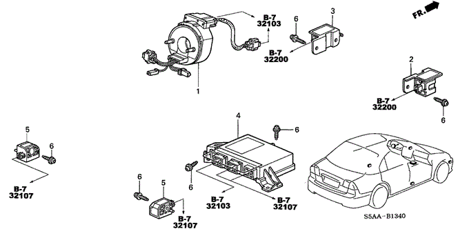 Electrical/Exhaust/Heater/Fuel/SRS Unit for 2004 Honda CIVIC SEDAN #1