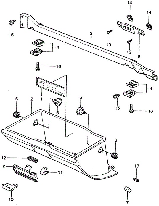 INTERIOR / BUMPER/GLOVE BOX COMPONENTS (1) for 1981 Honda CIVIC HATCHBACK #1