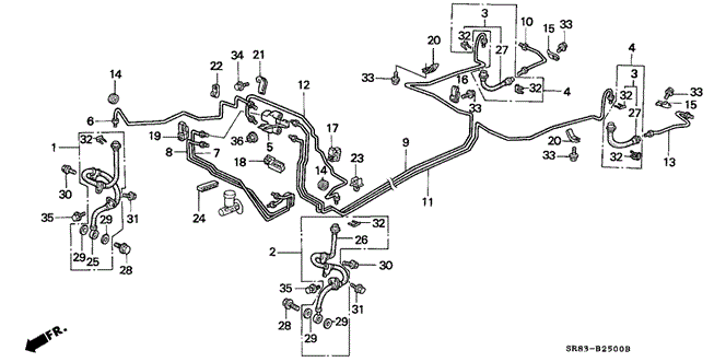 Chassis/Brake Lines (1) for 1993 Honda CIVIC COUPE #1