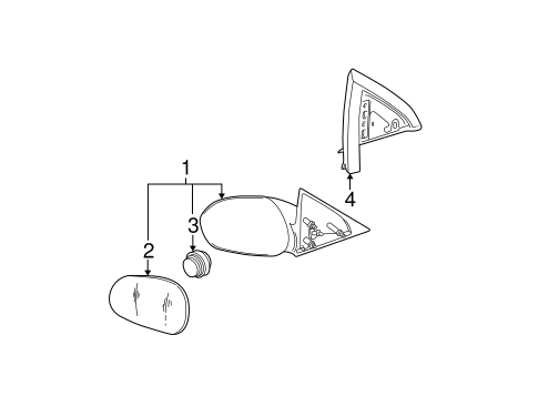 Body/Outside Mirrors for 2000 Ford Mustang #1