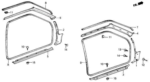 INTERIOR / BUMPER/DOOR TRIM 3DR for 1984 Honda CIVIC HATCHBACK #1
