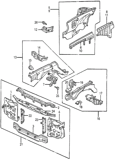 Body/Air Conditioning/Body Structure Components (1) for 1983 Honda ACCORD HATCHBACK #1