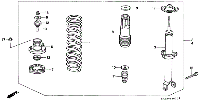 CHASSIS/REAR SHOCK ABSORBER for 1992 Honda ACCORD 5-DOOR #1