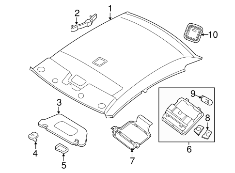 Body/Interior Trim - Roof for 2012 Nissan Altima #3
