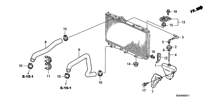 Electrical/Exhaust/Heater/Fuel/Radiator Hose - Reserve Tank (V6) for 2007 Honda ACCORD SEDAN #1