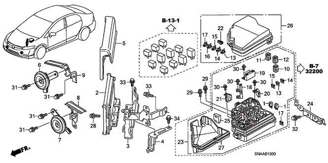 ELECTRICAL / EXHAUST / HEATER / FUEL/CONTROL UNIT (ENGINE ROOM) (1) for 2009 Honda CIVIC SEDAN #1