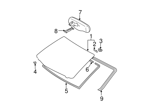 Glass - Windshield for 2003 Toyota Camry #0