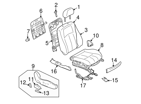 Passenger Seat Components for 2015 Infiniti Q50 #0