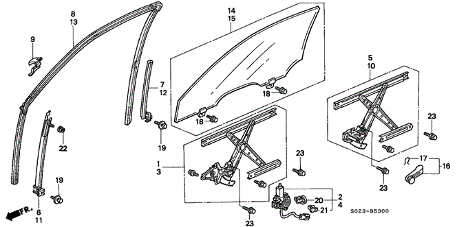 BODY / AIR CONDITIONING/DOOR WINDOW for 2000 Honda CIVIC COUPE #1