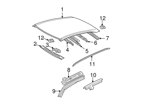 BODY/EXTERIOR TRIM - ROOF for 2002 Toyota Camry #2