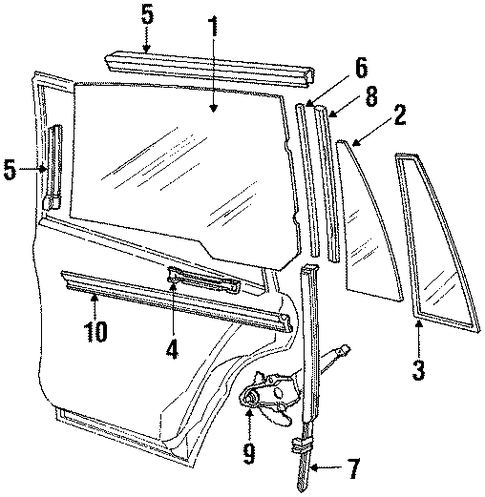 Marquis GLASS - REAR DOOR