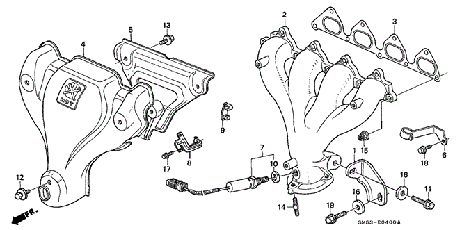 ENGINE/EXHAUST MANIFOLD (LX) for 1992 Honda ACCORD 5-DOOR #1