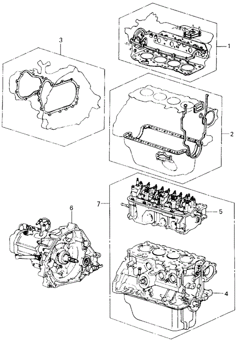 Engine/Gasket Kit - Engine Assy. - Transmission Assy. for 1982 Honda CIVIC HATCHBACK #1
