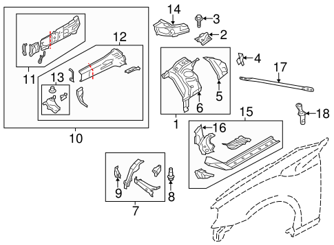 BODY/STRUCTURAL COMPONENTS & RAILS for 2014 Scion FR-S #1