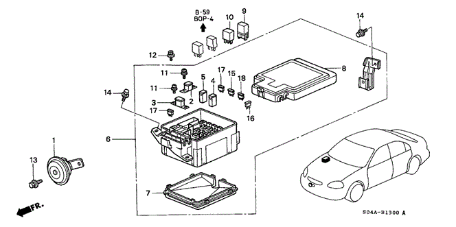 1999 Honda CIVIC SEDAN LX RELAY ASSY., POWER (4P) (RC-2226) (BROWN) (MITSUBA) - (39794SL0J01) 1999 Honda CIVIC SEDAN LX RELAY ASSY., POWER (4P) (RC-2226) (BROWN) (MITSUBA) - (39794SL0J01)