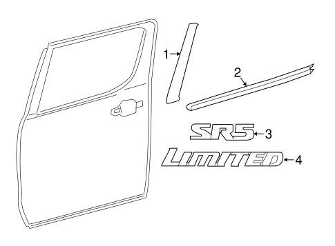 BODY/EXTERIOR TRIM - REAR DOOR for 2016 Toyota Tacoma #1