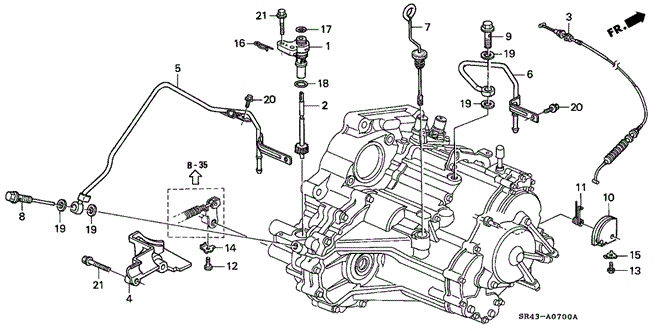 TRANSMISSION - AUTOMATIC/AT CONTROL LEVER for 1993 Honda CIVIC SEDAN #1