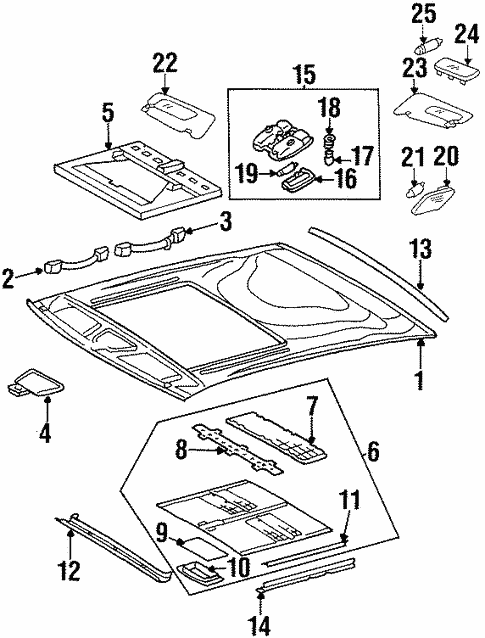 Interior Trim - Roof for 1996 Mercedes-Benz S 600 #0