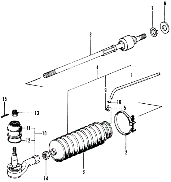 CHASSIS/TIE ROD for 1973 Honda CIVIC 1200 COUPE #1