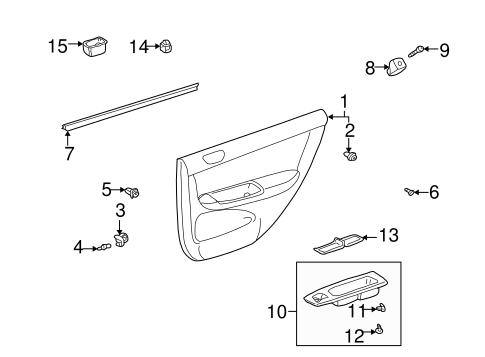 BODY/INTERIOR TRIM - REAR DOOR for 2003 Toyota Camry #1