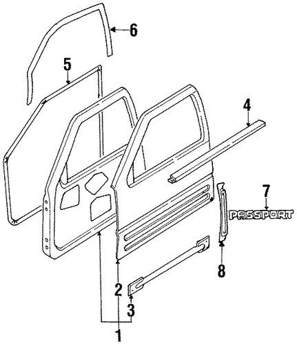 Surround Weather-strip - Honda (8-97304-395-1) Surround Weather-strip - Honda (8-97304-395-1)