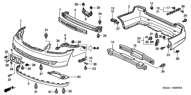 INTERIOR / BUMPER/BUMPERS for 2004 Honda CIVIC SEDAN #1