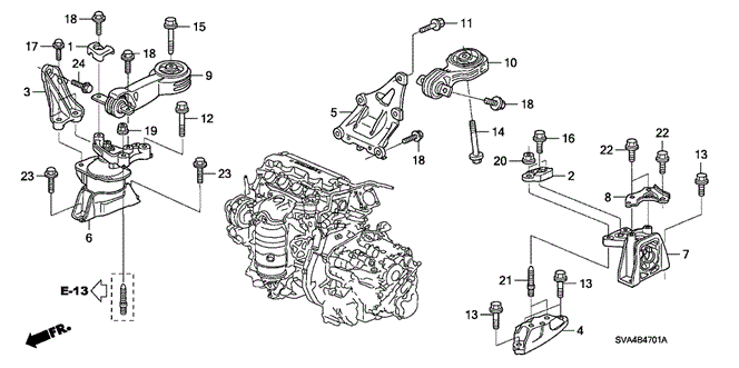 Body/Air Conditioning/Engine Mounts (AT) for 2006 Honda CIVIC COUPE #1
