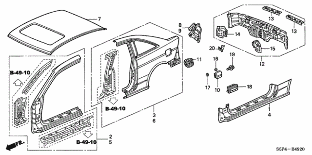 Outer Panel (Old Style Panel) for 2003 Honda Civic #0