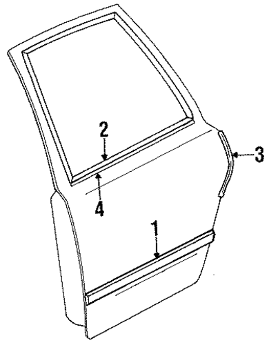 Town Car EXTERIOR TRIM - REAR DOOR