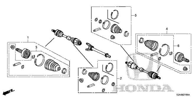 CHASSIS/FRONT DRIVESHAFT SET SHORT PARTS for 2014 Honda ACCORD SEDAN #1