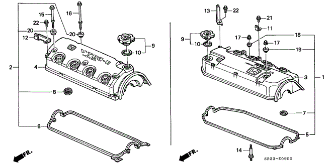 ENGINE/CYLINDER HEAD COVER for 1992 Honda CIVIC HATCHBACK #1