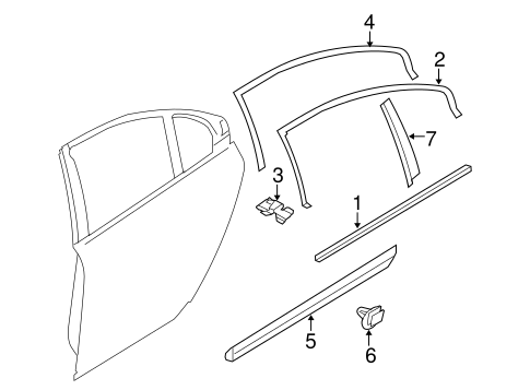 S80 EXTERIOR TRIM - REAR DOOR