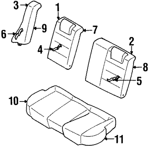 Tracer REAR SEAT COMPONENTS