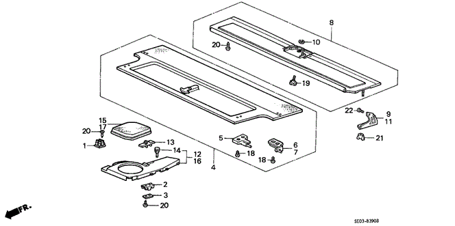INTERIOR / BUMPER/REAR SHELF (3D) 3DR for 1989 Honda ACCORD HATCHBACK #1