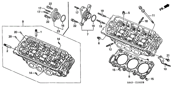 ENGINE/REAR CYLINDER HEAD (V6) for 1999 Honda ACCORD SEDAN #1